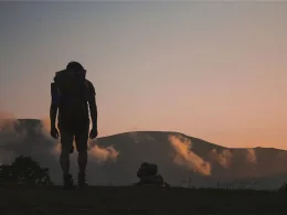 Hiking with a backpack