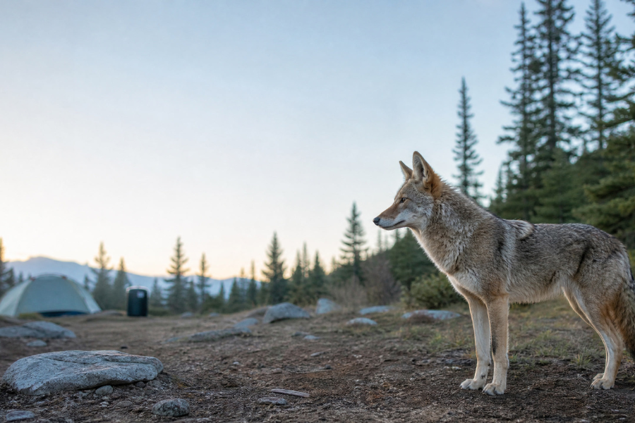 What to Do If a Coyote or Wolf Approaches Your Camp!