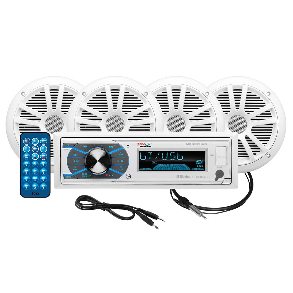 Boss Audio MCK632WB.64 Package AM/FM Digital Media Receiver; 2 Pairs of 6.5 Speakers  Antenna
