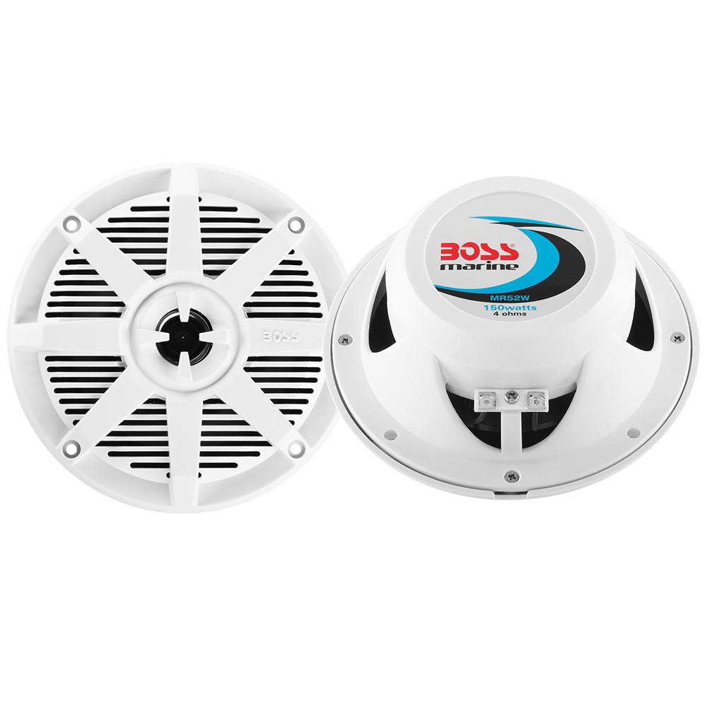 Boss Audio MR52W 5.25 2-Way 150W Marine Speaker - White - Pair