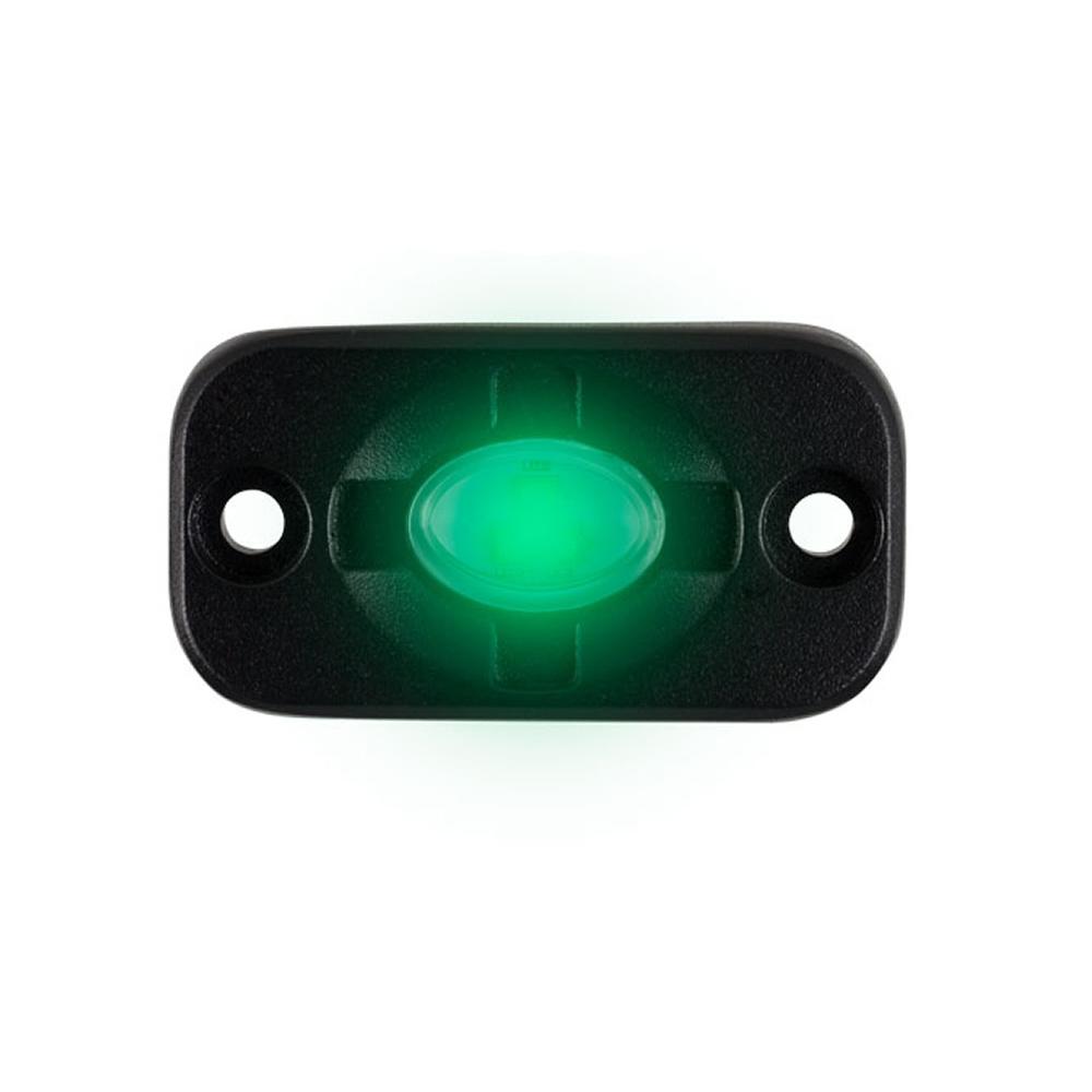 HEISE Auxiliary Accent Lighting Pod - 1.5 x 3 - Black/Green
