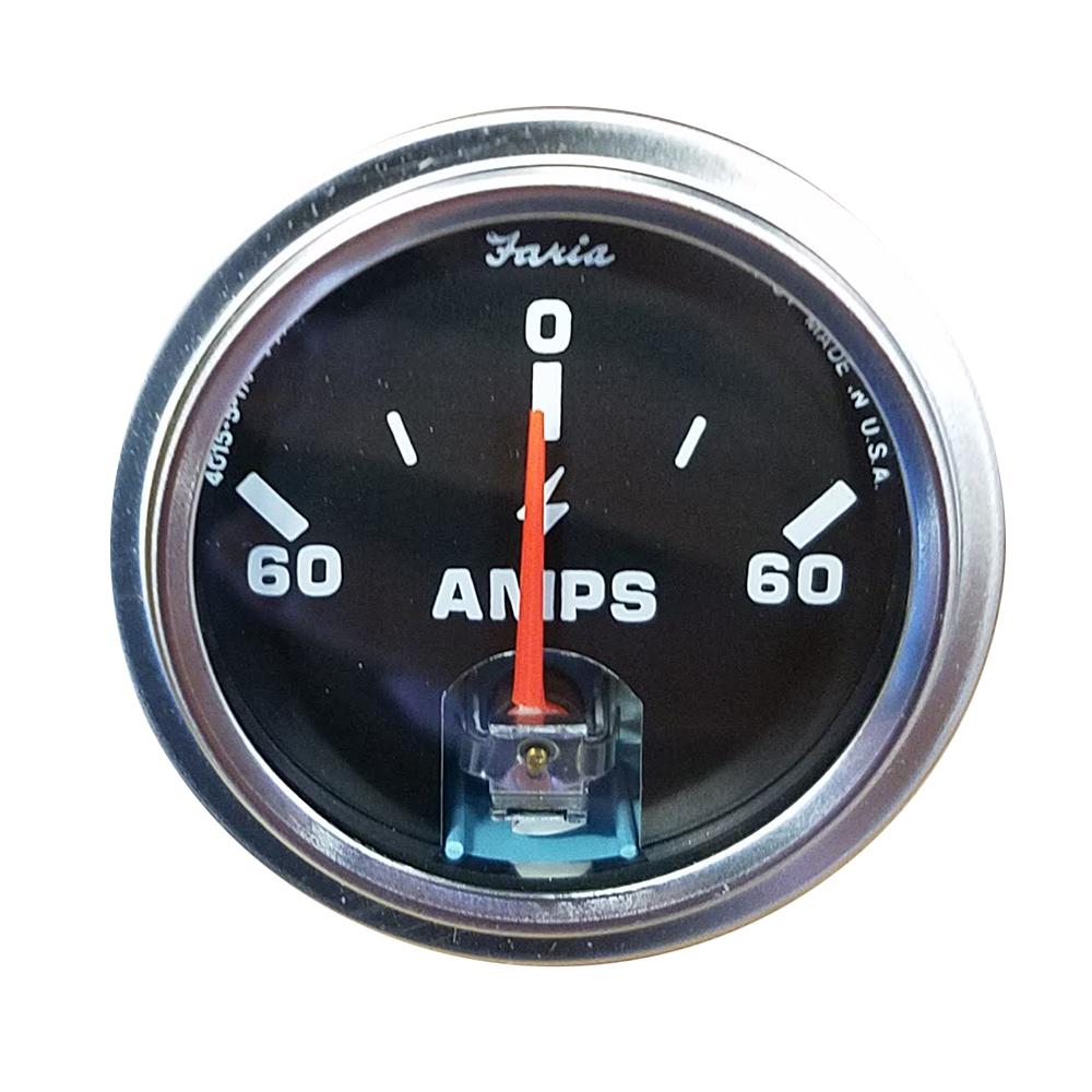 Faria 2 Amp Gauge - Black w/Stainless Steel Bezel
