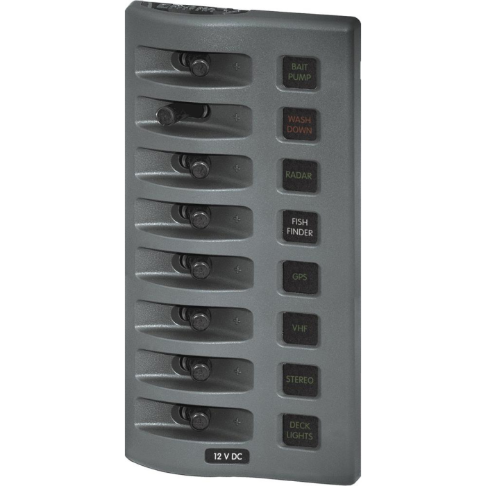 Blue Sea Systems Blue Sea 4308 WeatherDeck Water Resistant Fuse Panel - 8 Position - Grey - $235.95 at Everest