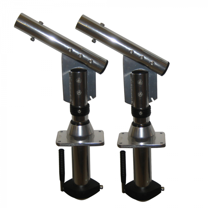 Lees Tackle Lee's Sidewinder Bolt-In Outrigger Mounts, Lay-Down Version - Silver(Pair) - $1785.00 at Everest
