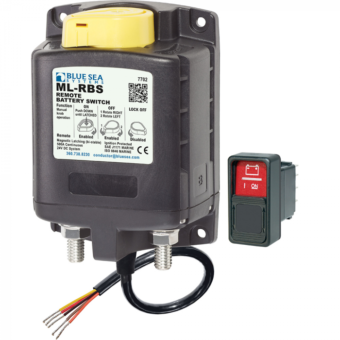 Blue Sea Systems Blue Sea 7702 ML-Series Remote Battery Switch w/Manual Control 24V DC - $287.16 at Everest