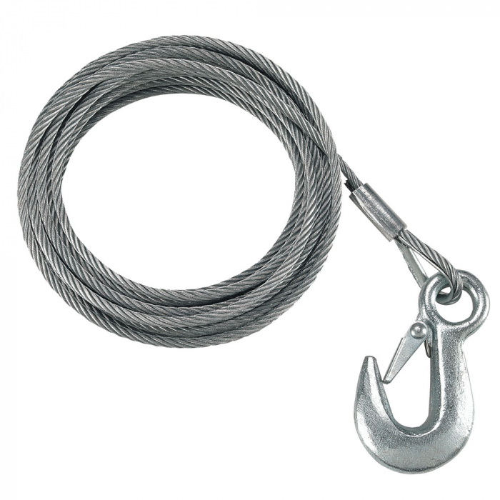 Fulton Fulton 7/32 x 50' Galvanized Winch Cable and Hook - 5,600 lbs. Breaking Strength - $62.29 at Everest