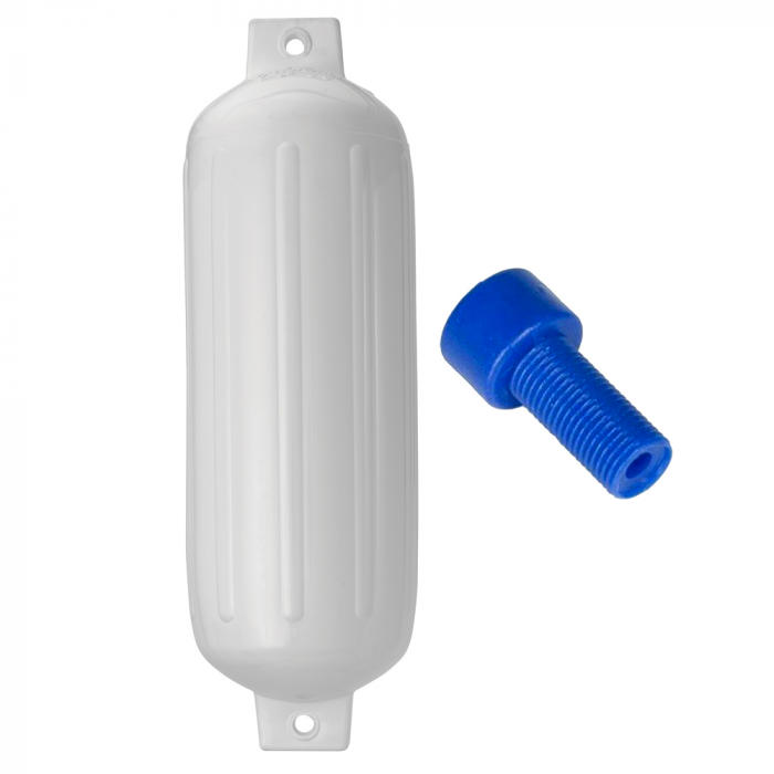 Polyform G-5 Twin Eye Fender 8.8 x 26.8 - White w/Air Adapter