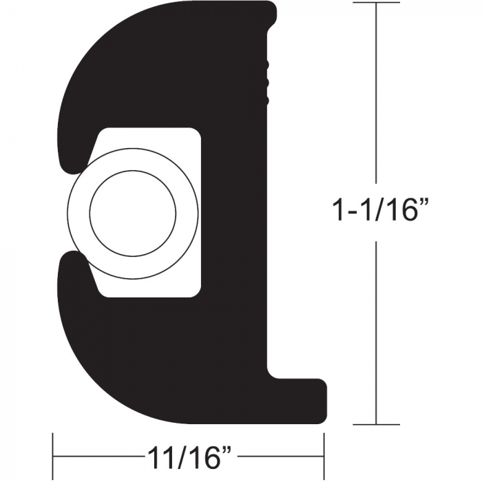 Taco Marine TACO Flex Vinyl Rub Rail Kit - Black w/White Insert - 50' - 1-1/16 x 11/16 - $349.99 at Everest