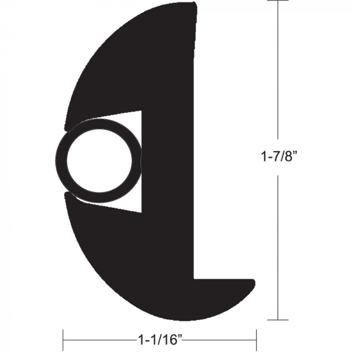 TACO Flex Vinyl Rub Rail Kit - Black w/Black Insert - 70' - 1-7/8 x 1-1/16