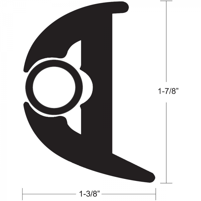 TACO Flex Vinyl Rub Rail Kit - Black w/Black Insert - 70' - 1-7/8 x 1-3/8