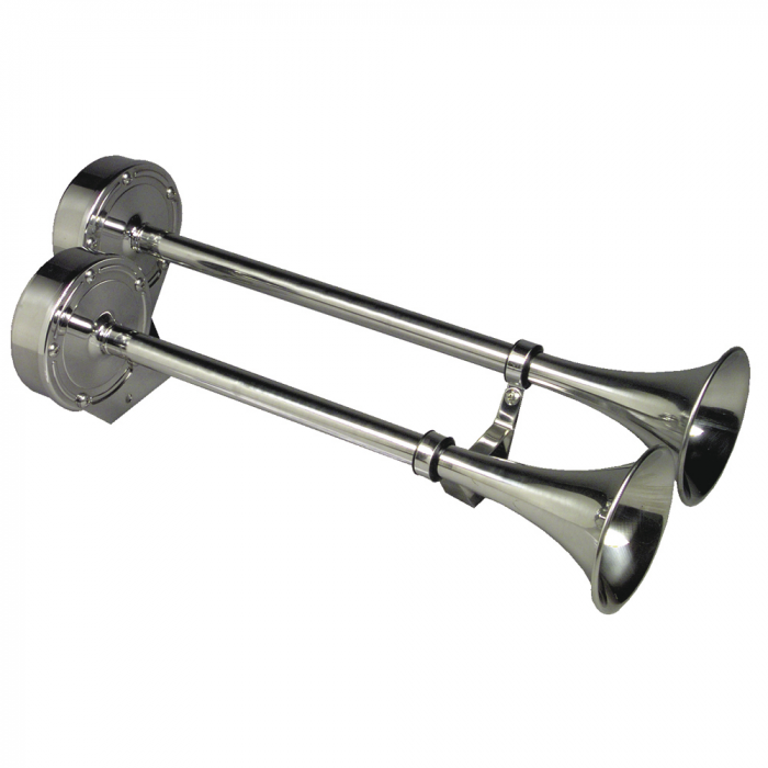 Schmitt & Ongaro Marine Schmitt & Ongaro Deluxe All-Stainless Dual Trumpet Horn - 24V - $317.85 at Everest