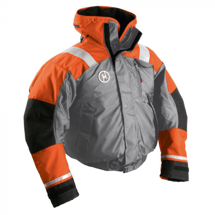 First Watch First Watch AB-1100 Flotation Bomber Jacket - Orange/Grey - Small - $360.00 at Everest