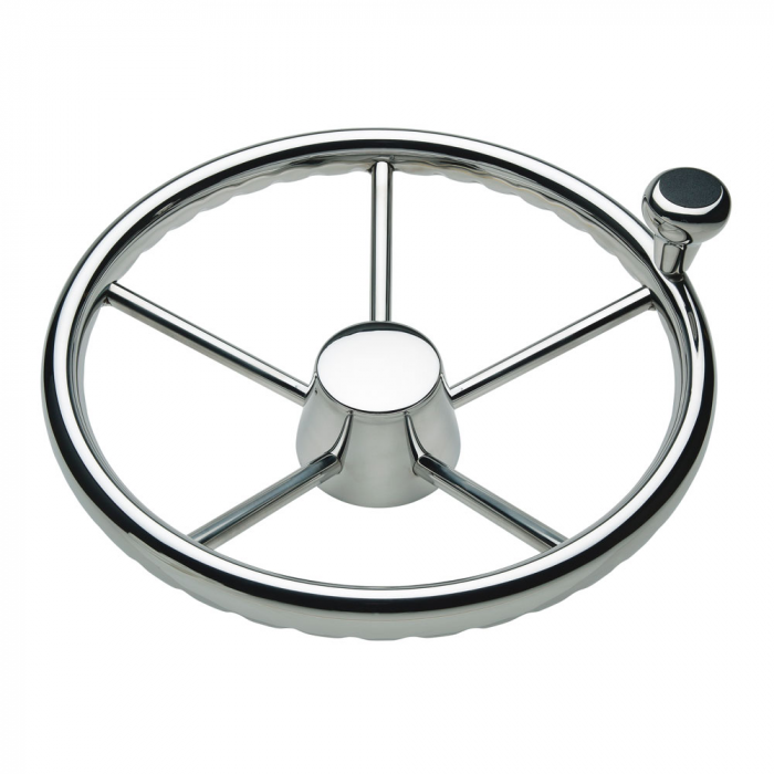 Schmitt & Ongaro Marine Schmitt & Ongaro 170 13.5 Stainless 5-Spoke Destroyer Wheel w/ Stainless Cap and FingerGrip Rim - Fits 3/4 Tapered Shaft Helm - $173.20 at Everest