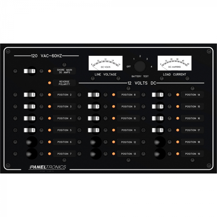 Paneltronics Paneltronics Standard Panel - AC/DC 19 Position Circuit Breaker w/Meters & LEDs - $791.60 at Everest