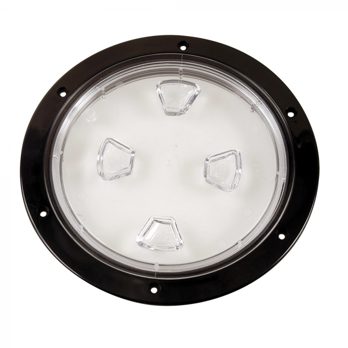 Beckson 8 Clear Center Screw-Out Deck Plate - Black