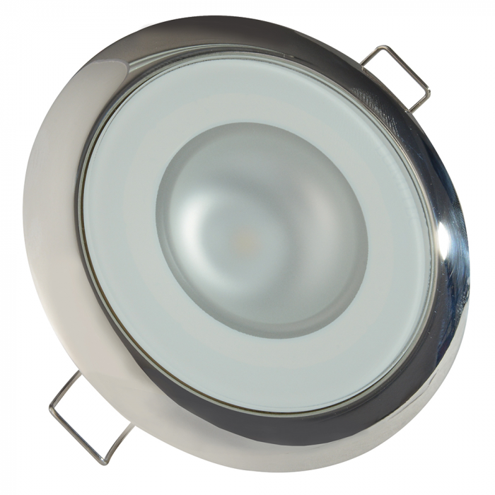 Lumitec Lumitec Mirage - Flush Mount Down Light - Glass Finish/Polished SS - 4-Color Red/Blue/Purple Non Dimming w/White Dimming - $114.99 at Everest