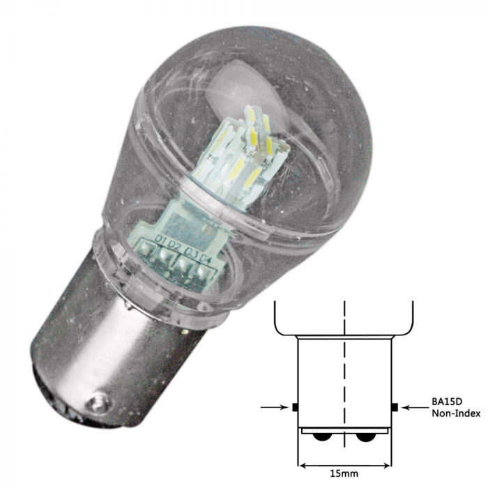 Lunasea Lighting Lunasea Bayonet LED Bulb BA15D - 10-30VDC/1W/75 Lumens - Warm White - $10.99 at Everest