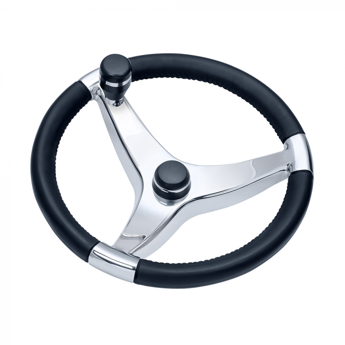 Schmitt & Ongaro Marine Schmitt & Ongaro Evo Pro 316 Cast Stainless Steel Steering Wheel w/Control Knob - 15.5 Diameter - $441.20 at Everest