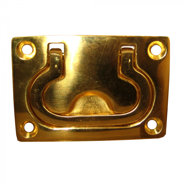 Whitecap Flush Pull Ring - Polished Brass - 3 x 2