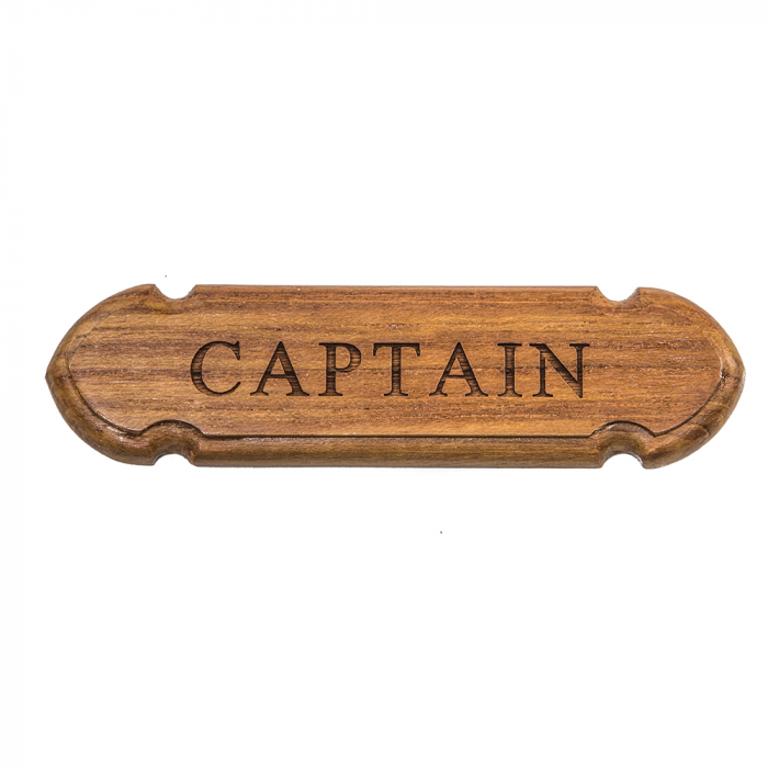 Whitecap Teak CAPTAIN Name Plate