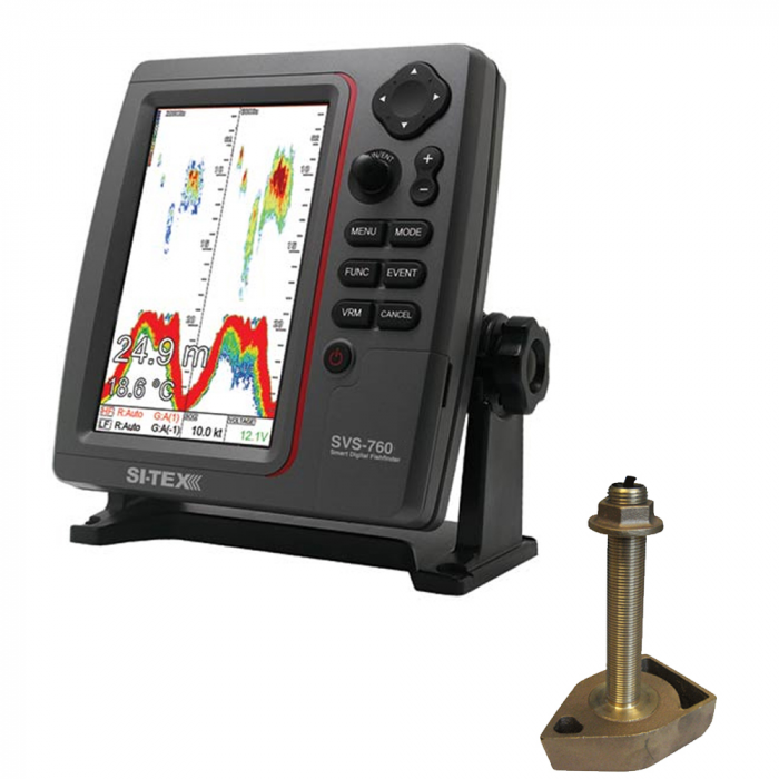 Si-Tex SI-TEX SVS-760 Dual Frequency Sounder 600W Kit w/Bronze Thru-Hull Temp Transducer - 1700/50/200T-CX - $919.00 at Everest