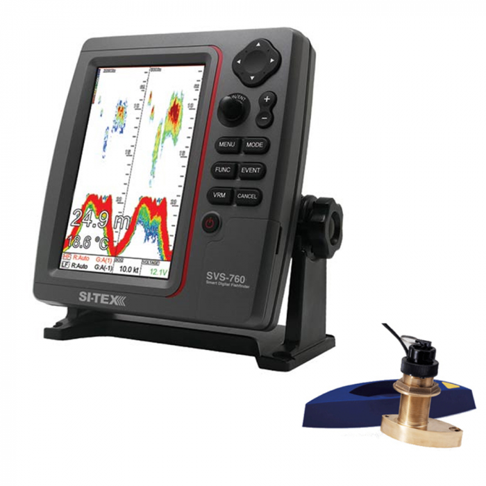 Si-Tex SI-TEX SVS-760 Dual Frequency Sounder 600W Kit w/Bronze Thru-Hull Speed & Temp Transducer - $1174.00 at Everest
