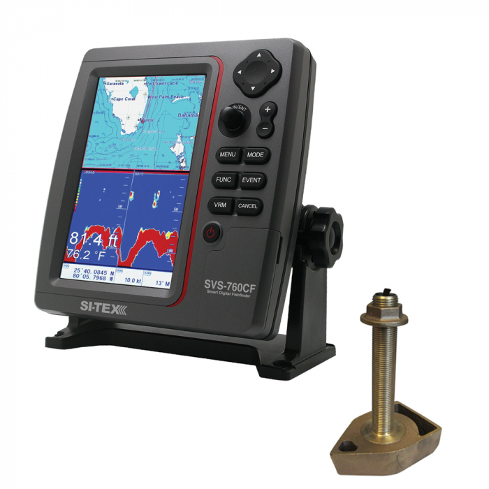 Si-Tex SI-TEX SVS-760CF Dual Frequency Chartplotter/Sounder w/Navionics+ Flexible Coverage & 1700/50/200T-CX Transducer - $1169.00 at Everest