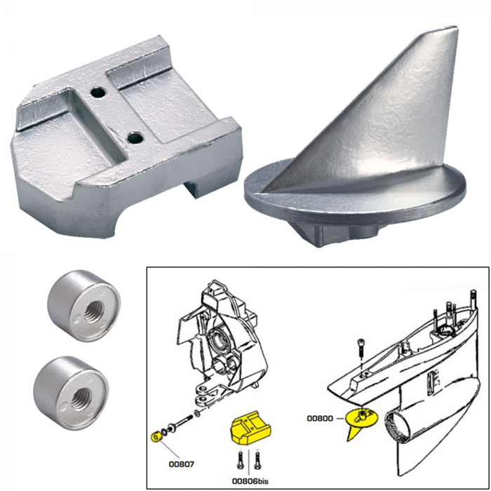 Tecnoseal Tecnoseal Anode Kit w/Hardware - Mercury Alpha 1 Gen 1 - Aluminum - $45.38 at Everest