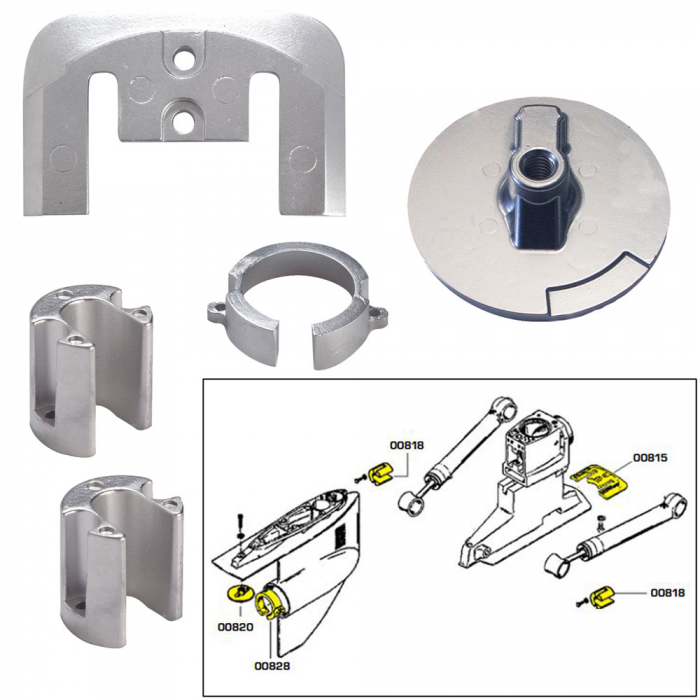 Tecnoseal Tecnoseal Anode Kit w/Hardware - Mercury Bravo 1 - Zinc - $56.75 at Everest