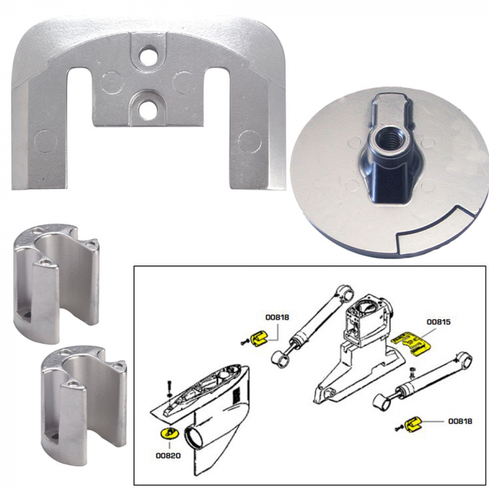 Tecnoseal Tecnoseal Anode Kit w/Hardware - Mercury Bravo 2-3 up to 2003 - Magnesium - $57.73 at Everest