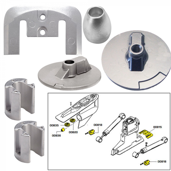 Tecnoseal Tecnoseal Anode Kit w/Hardware - Mercury Bravo 3 2004-Present - Zinc - $82.58 at Everest
