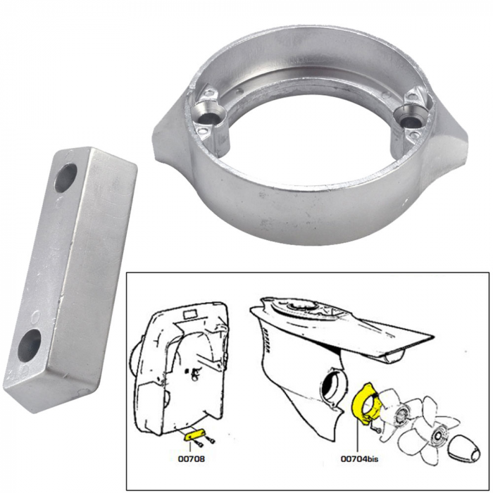 Tecnoseal Tecnoseal Anode Kit w/Hardware - Volvo Duo-Prop 290 - Zinc - $44.08 at Everest