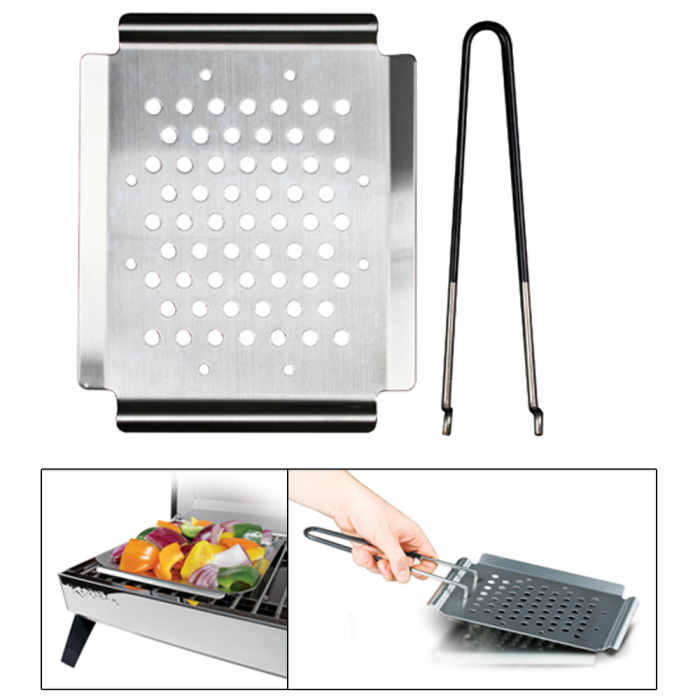 Kuuma Products Kuuma Premium Fish & Veggie Tray w/Removable Handle - Stainless Steel - $31.99 at Everest