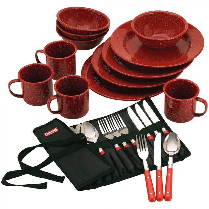 Coleman Coleman 24-Piece Speckled Enamelware Cook Set - Red - $54.99 at Everest
