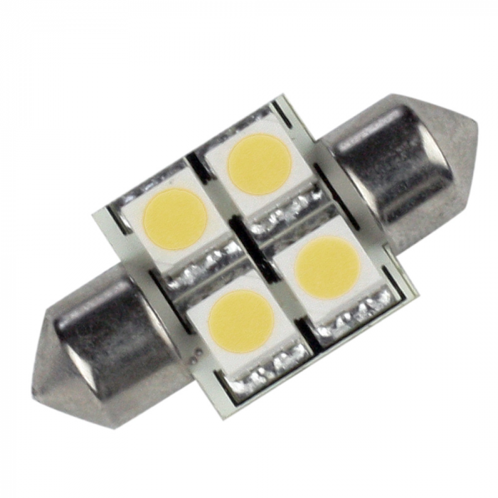 Lunasea Lighting Lunasea Pointed Festoon 4 LED Light Bulb - 31mm - Cool White - $8.99 at Everest