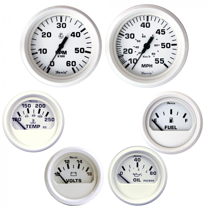 Faria Beede Instruments Faria Dress White Boxed Set - Inboard Motors - $319.99 at Everest