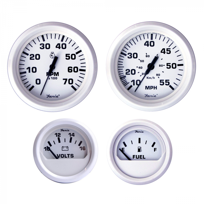 Faria Beede Instruments Faria Dress White Boxed Set - Outboard Motors - $249.99 at Everest