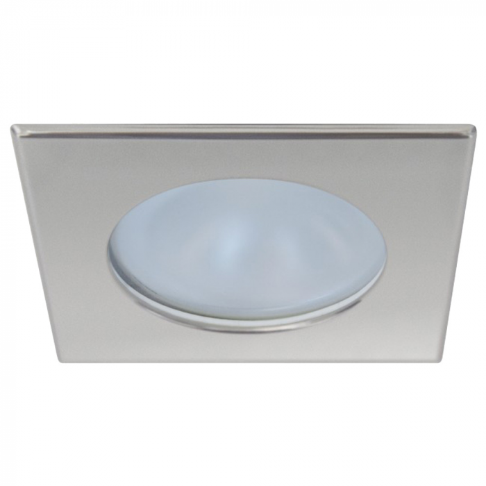 Quick Blake XP Downlight LED -  6W, IP66, Screw Mounted - Square Satin Bezel, Round Warm White Light