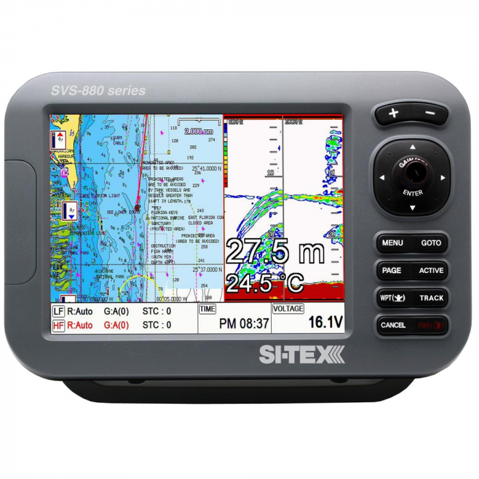 Si-Tex SI-TEX SVS-880CF-E 8 Chartplotter/Sounder Combo w/External GPS Antenna & Navionics+ Flexible Coverage Chart Card - $1319.00 at Everest