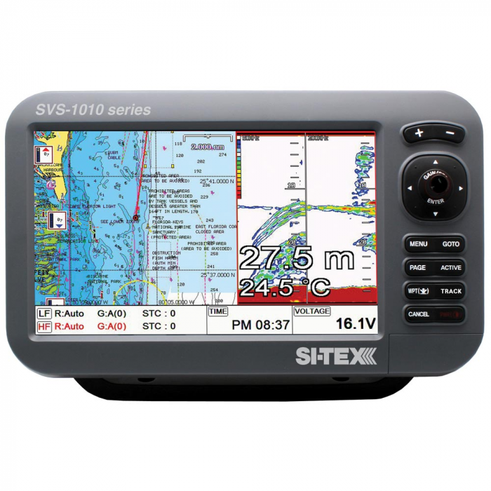 Si-Tex SI-TEX SVS-1010CF-E 10 Chartplotter/Sounder Combo w/External GPS Antenna & Navionics+ Card - $1969.00 at Everest