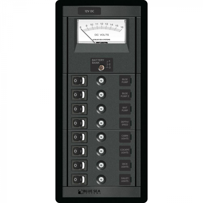 Blue Sea Systems Blue Sea 1463 8 Position Switch CLB + Meter Vertical - $452.28 at Everest