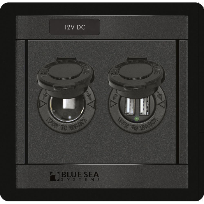 Blue Sea Systems Blue Sea 1478 360 Panel - 12V DC Socket & Dual USB Charger - $92.76 at Everest