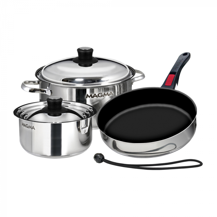 Magma Magma Nesting 7-Piece Induction Compatible Cookware - Stainless Steel Exterior & Slate Black Ceramica Non-Stick Interior - $259.99 at Everest