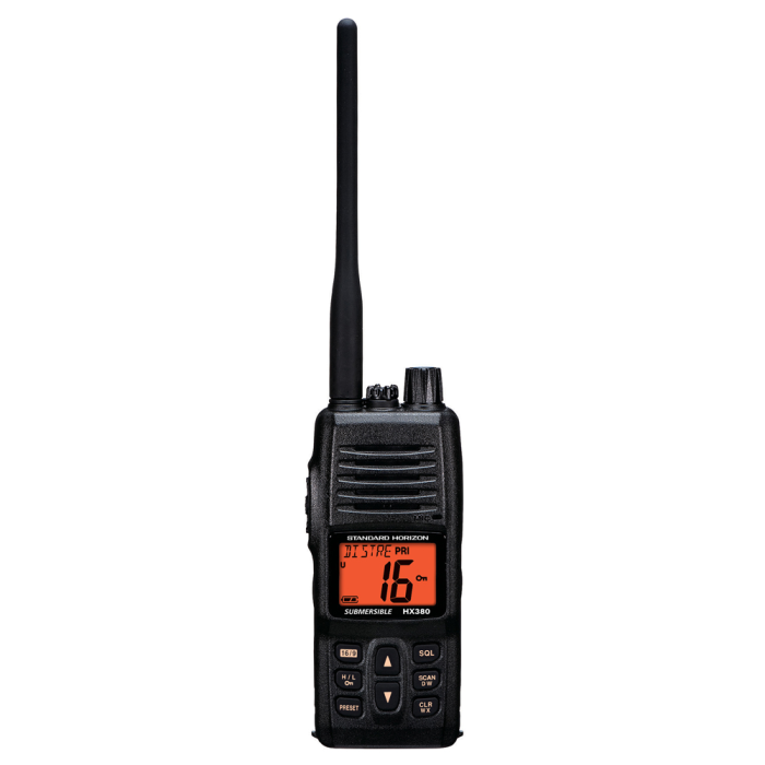 Standard Horizon Standard Horizon HX380 5W Commercial Grade Submersible IPX-7 Handheld VHF Radio w/LMR Channels - $249.98 at Everest