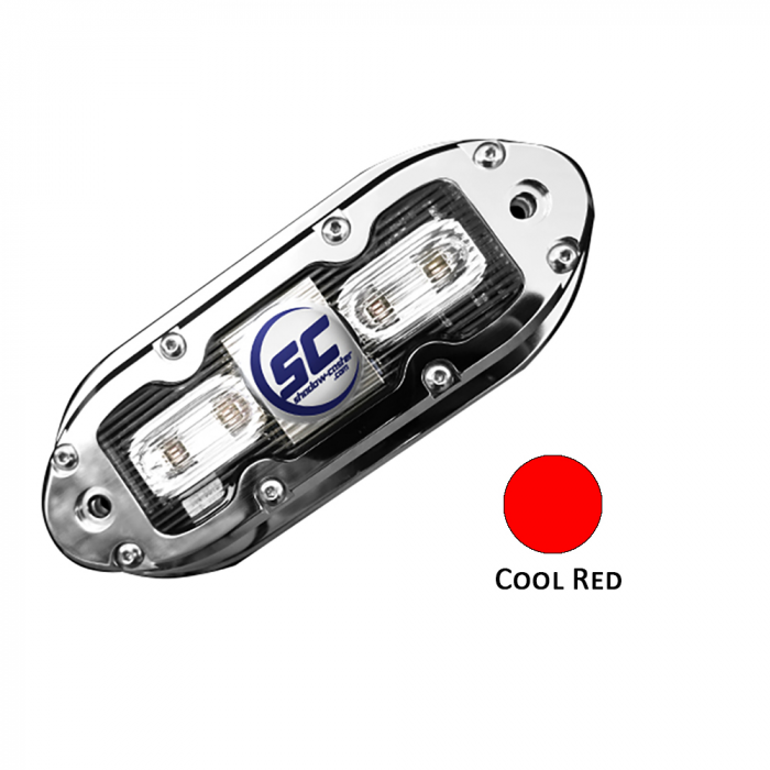 Shadow-Caster SCM-4 LED Underwater Light w/20' Cable - 316 SS Housing - Cool Red