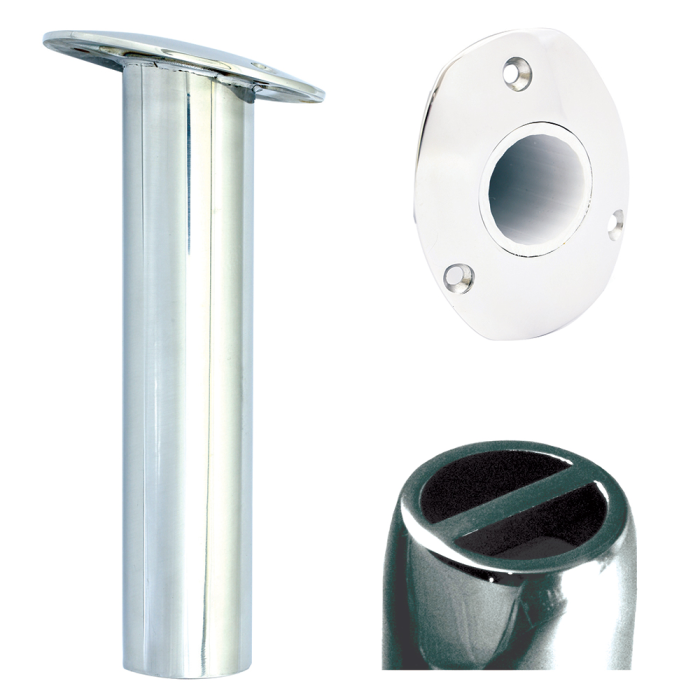 Tigress Tigress Oval Head SS Gunnel Mount Rod Holder - 15deg - 10-1/2 - $118.99 at Everest