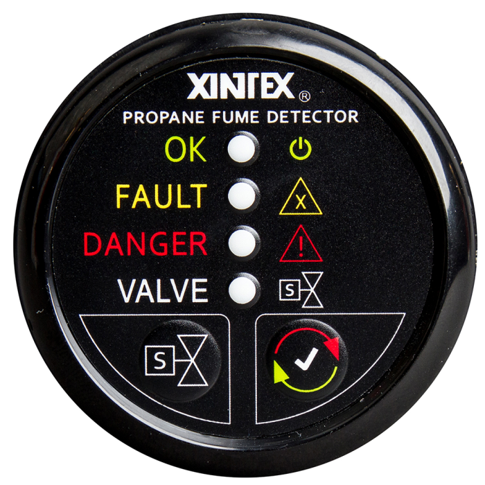 Fireboy-Xintex Xintex Propane Fume Detector w/Plastic Sensor & Solenoid Valve - Black Bezel Display - $485.00 at Everest