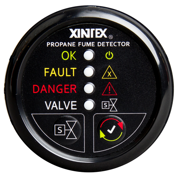 Fireboy-Xintex Xintex Propane Fume Detector w/Automatic Shut-Off & Plastic Sensor - No Solenoid Valve - Black Bezel Display - $415.00 at Everest