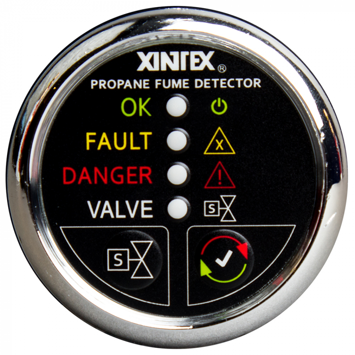 Fireboy-Xintex Xintex Propane Fume Detector w/Automatic Shut-Off & Plastic Sensor - No Solenoid Valve - Chrome Bezel Display - $430.00 at Everest