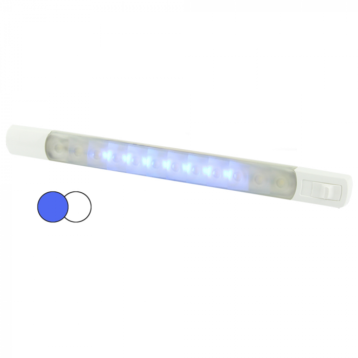 Hella Marine Hella Marine Surface Strip Light w/Switch - White/Blue LEDs - 12V - $97.78 at Everest